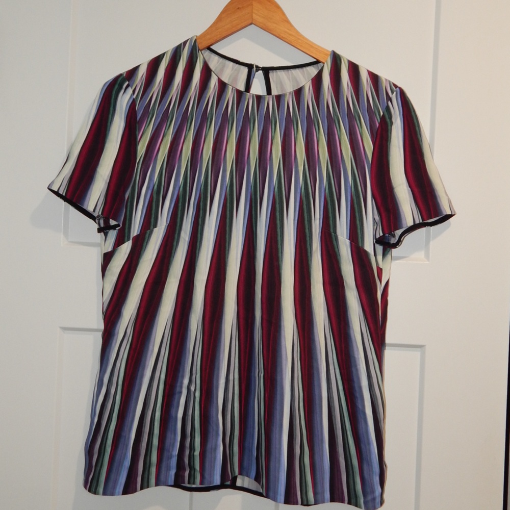 Peter Pilotto Multi-Stripe Short Sleeve Top
